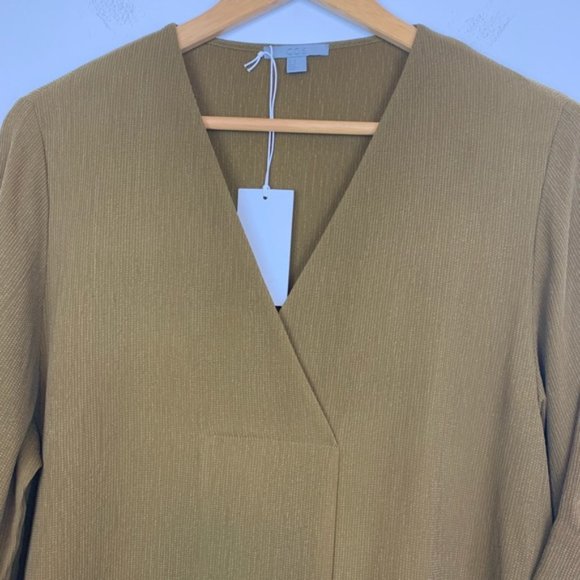 New COS tailored surplice faux wrap v-neck empire waist relaxed popover blouse - Picture 3 of 7